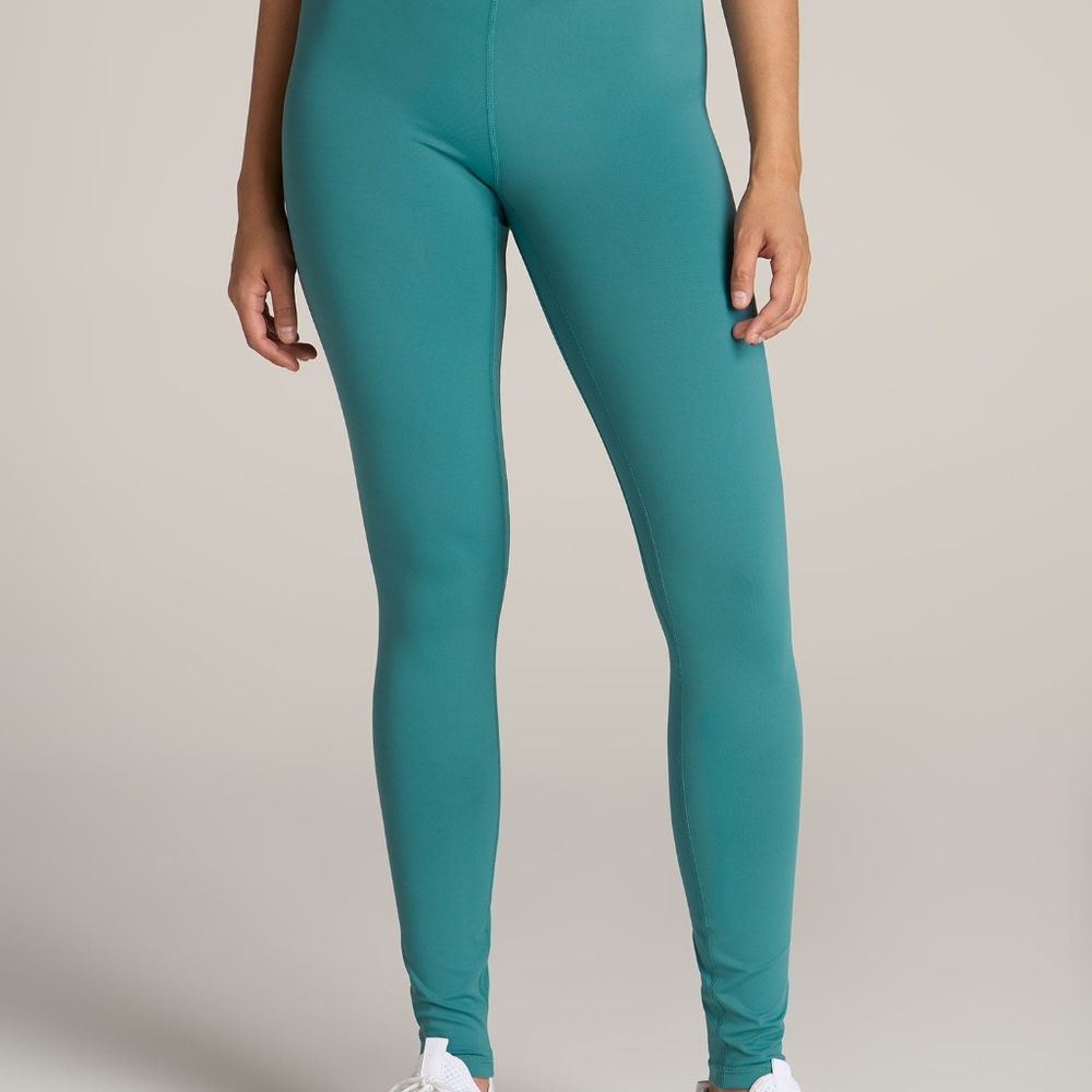 American Tall Movement High Rise Cheeky Leggings for Tall Women in Light Teal Si